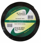 JR Products 10015 Premium Vinyl Insert - Black, 1" x 25'